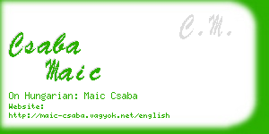 csaba maic business card